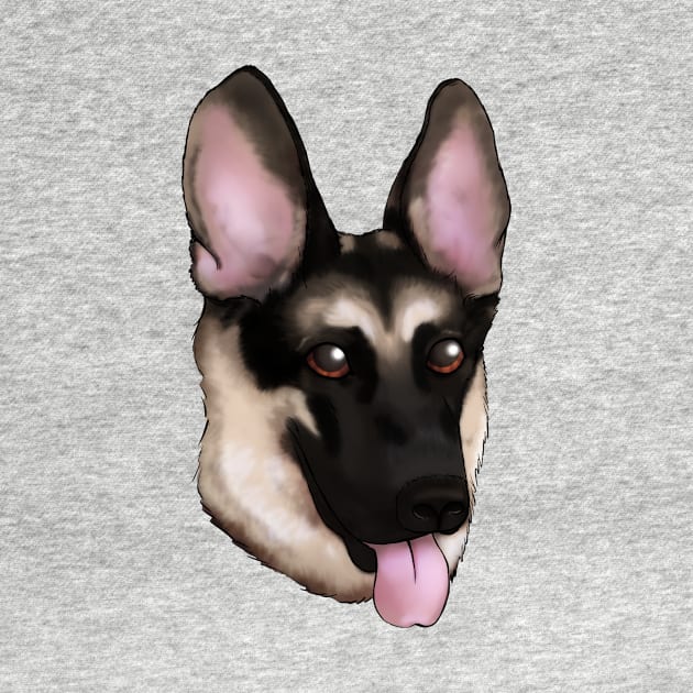 German Shepherd Dog Head by Saramation